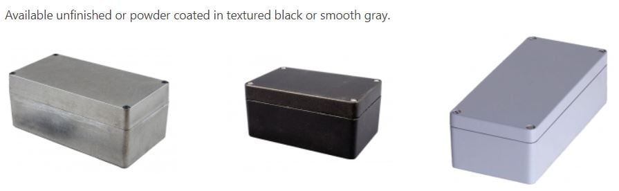 Chart - Hammond Manufacturing 1590Z Type 4X/6P Diecast Aluminum Enclosures